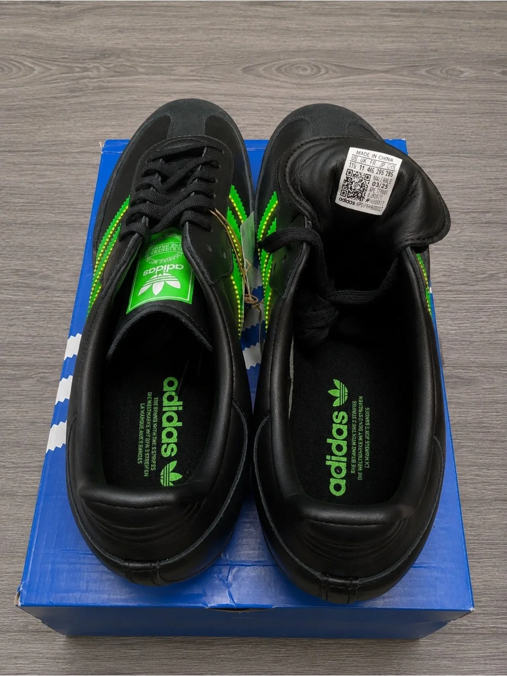 Adidas Samba OG Black Screaming Neon Green JR0911 Men’s sz 11.5